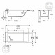 ROCA EASY ванна 150*70см, акрилова, прямокутна, з нiжками, об`єм 161л, (A248196000)