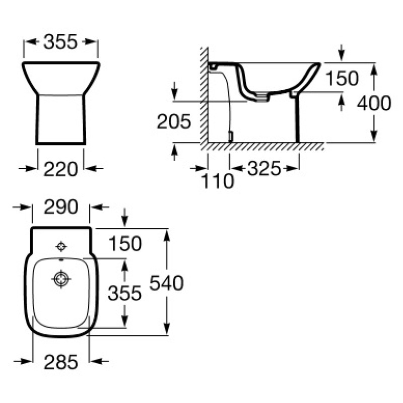 ROCA DEBBA біде напольне, (A355994000)
