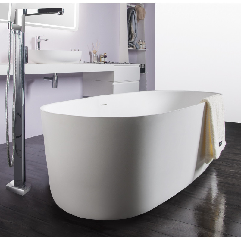 VOLLE Ванна окремо стояча кам'яна Solid surface 1680 * 800 * 530мм, (12-40-036)