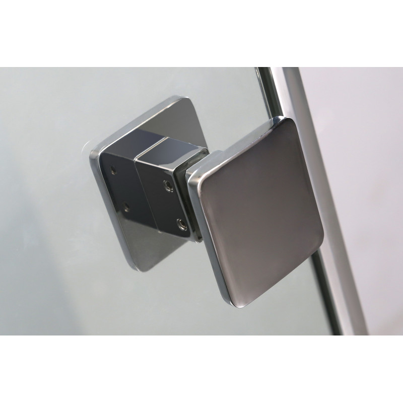 VOLLE BENITA Right душ кабіна квадратна 90*90*195 см, піддон (PUF) 5 см (з сифоном), розпашна, профіль хром, скло прозоре, (10-22-905R(5 коробок))