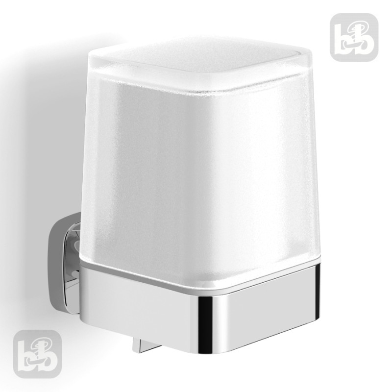 VOLLE TEO диспенсер с нижним нажимом, матовое стекло, крепление к стене, хром, (15-88-422)