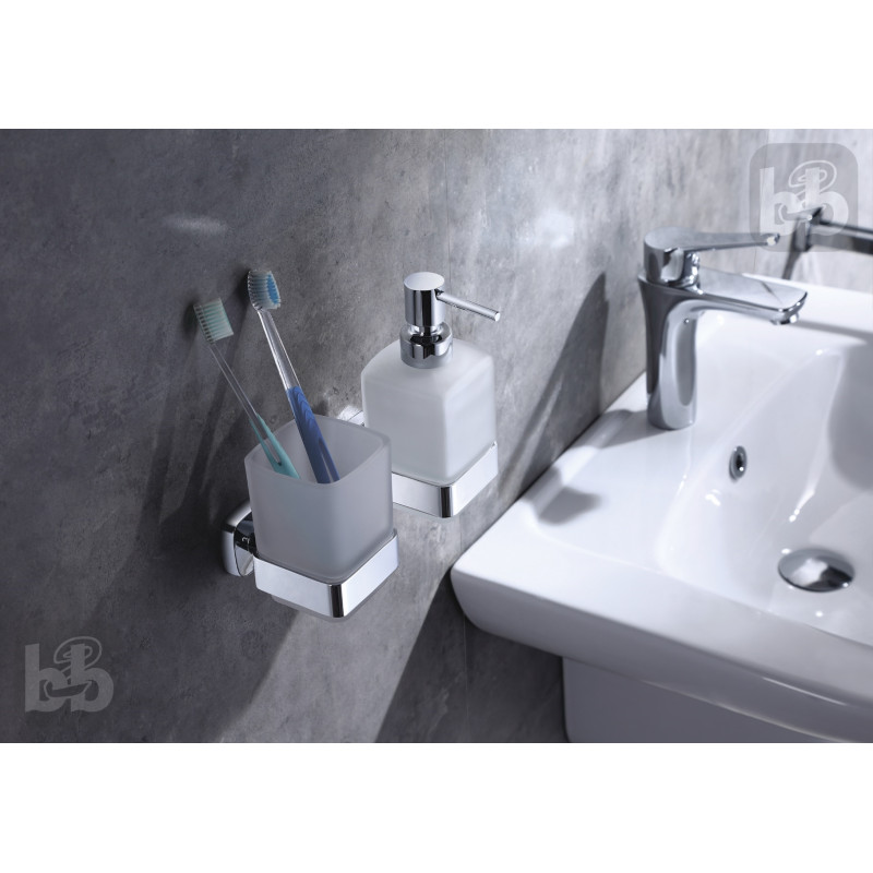 VOLLE TEO стакан матовое стекло, крепление к стене, хром, (15-88-411)