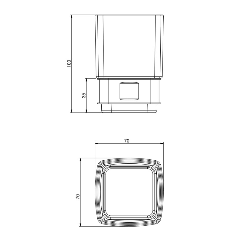 VOLLE TEO склянка матове скло з м`яким кільцем, (15-88-111)