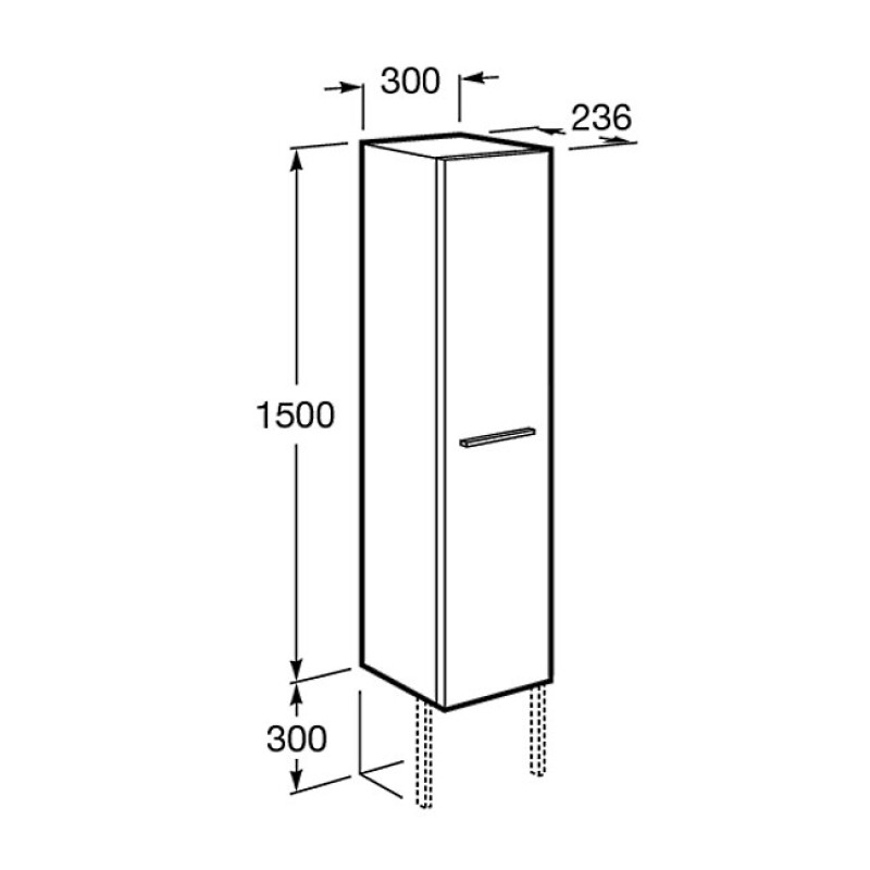 ROCA VICTORIA BASIC пенал 150см, цвет береза, (A856577422)