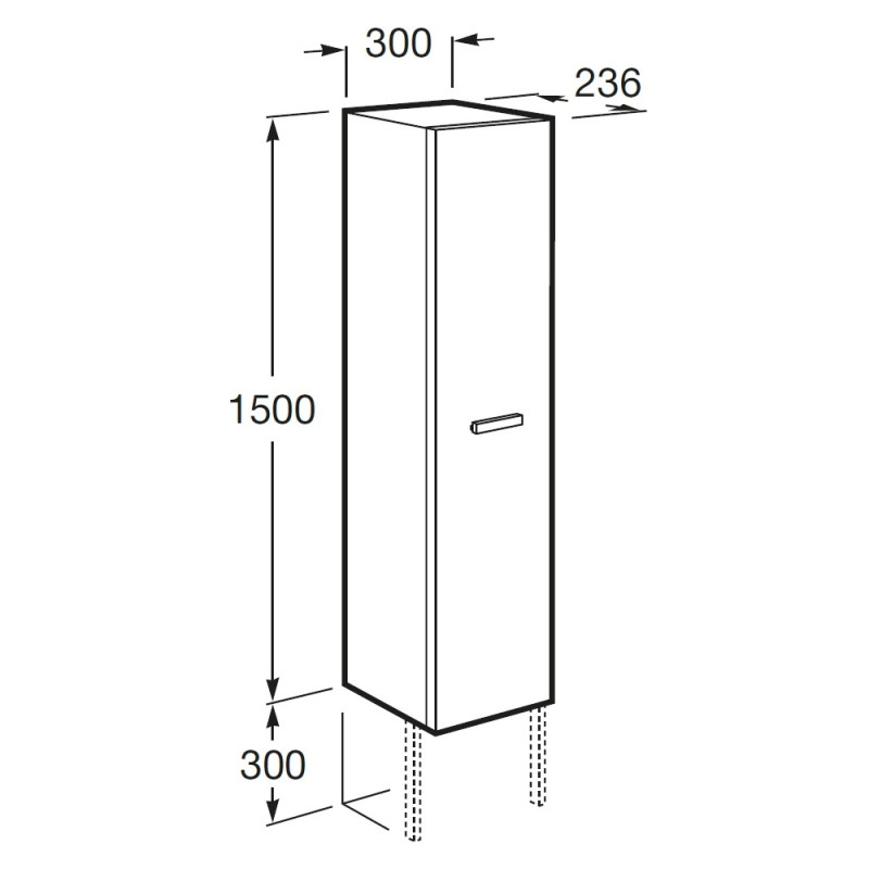 ROCA ВІКТОРІЯ пенал високий, білий, (A856577806)