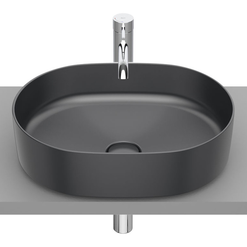 ROCA INSPIRA ROUND умивальник 50*37*14cм, накладний, без отв. пiд змiшувач, без переливу, колiр онiкс, (A327520640)