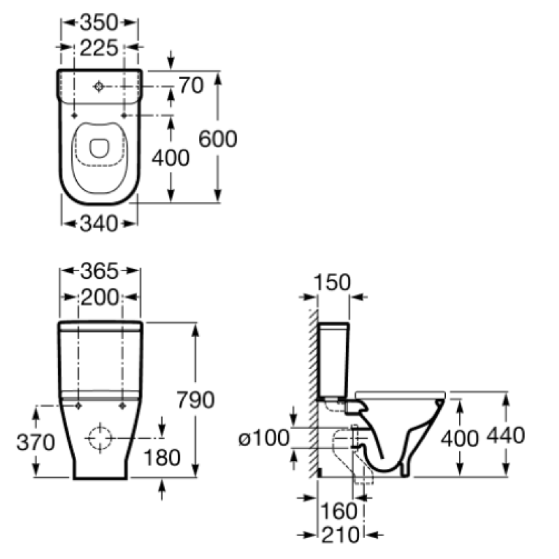 ROCA GAP Rimless компакт у комплекті: унітаз, бачок 4/2л, сидіння із системою плавного опускання, (A34947800R)