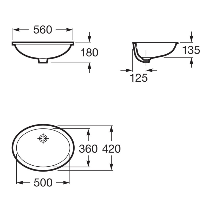ROCA BERNA умивальник врізний 56*42см, (A32787100C)