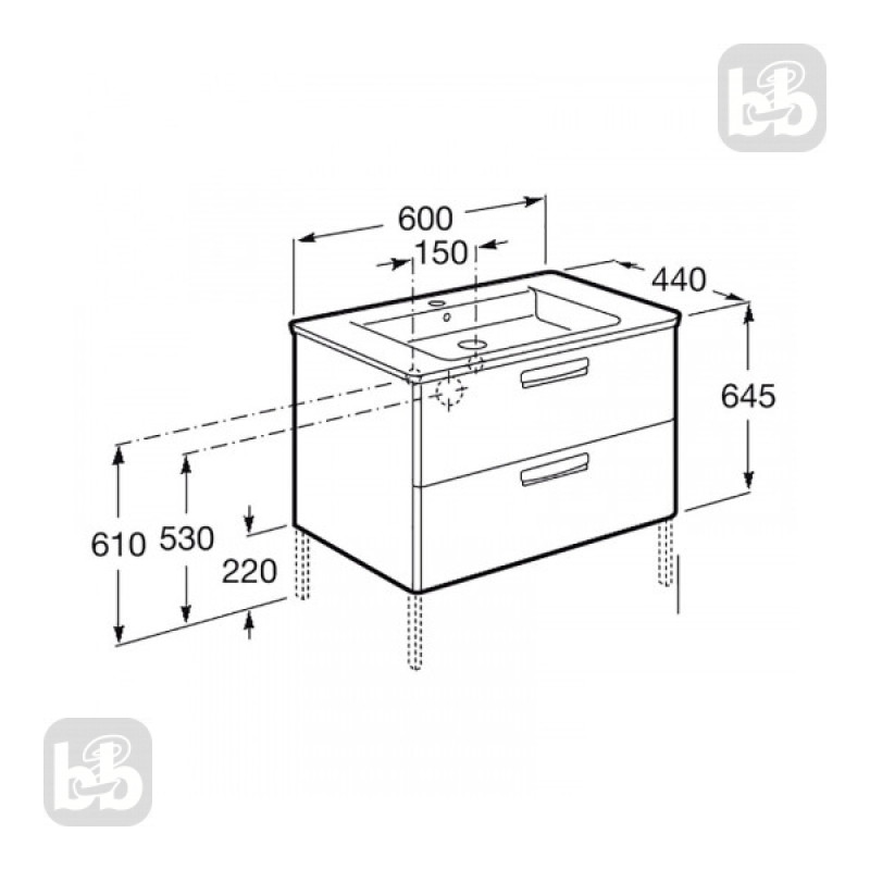 ROCA Тумба з умивальником GAP A855997153, сірий, (A855997153)
