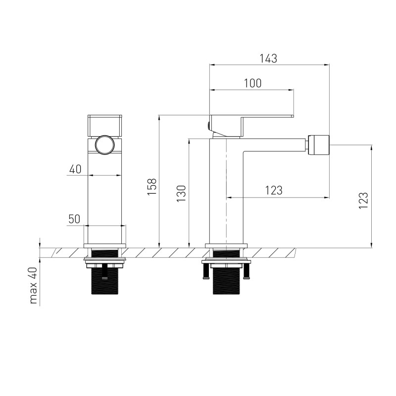 VOLLE PARDO змішувач для біде, pistola gris, (1548.020106)