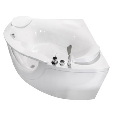 VOLLE Ванна угловая акриловая с окном 1500*1500*630 мм, со смесителем, сифоном и подголовниками, (TS-103CC)