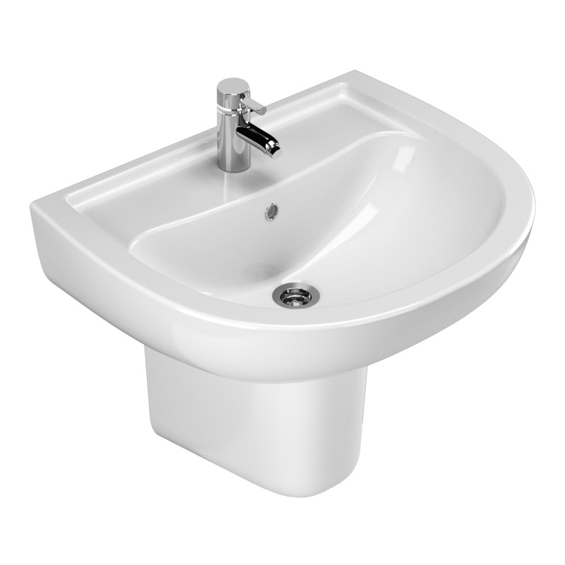 VOLLE VIRGO умивальник 60*50,5*50,5см з напівп`єдесталом, (13-23-600)