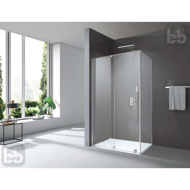 VOLLE TEO душова кабіна 117,5*87,5*200см без піддона, розсувна, хромована, скло прозоре 8мм, (10-22-333)