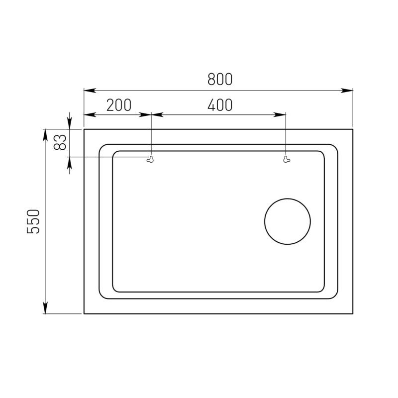 VOLLE Дзеркало прямокутне 55*80см зі світлодіодним підсвітленням та вбудованім дзеркалом зі збільшенням 3Х, (16-55-558)