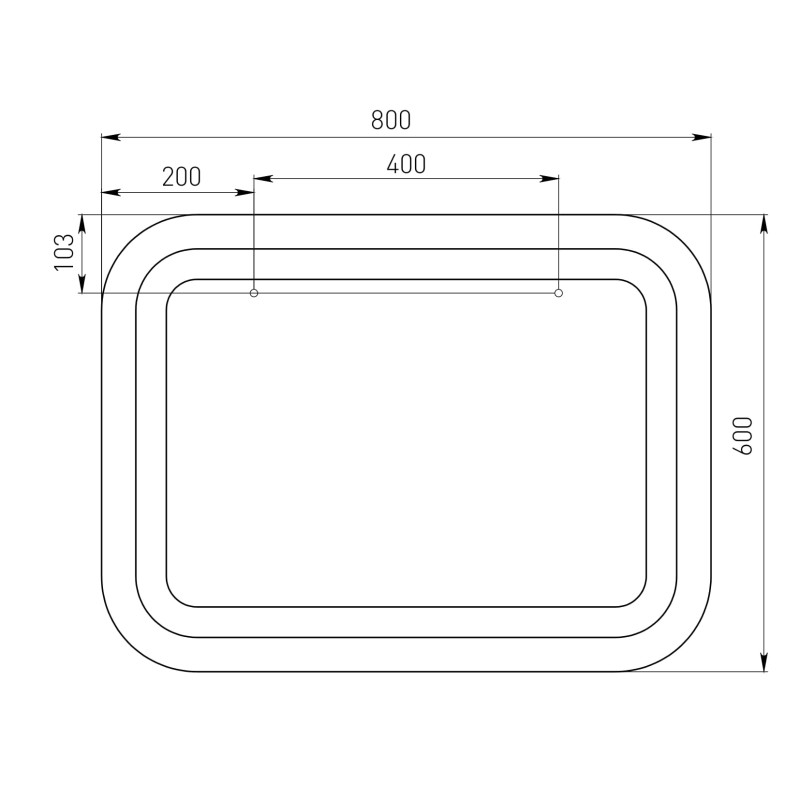 VOLLE Дзеркало прямокутне 60*80см зі світлодіодним підсвітленням, (16-46-656)