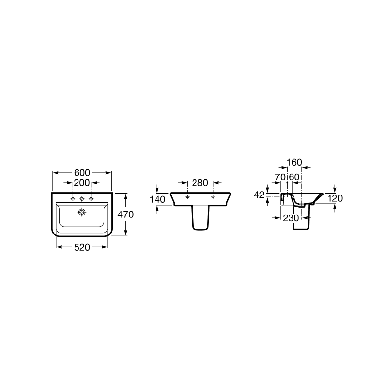 ROCA GAP умивальник 60*47см, (A327474000)