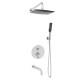 VOLLE SISTEMA P система душова прихованого монтажу (термостат для ванни,верх.душ 246*170мм ABS,руч.душ 53мм 1 режим,темно-сірі лійки,вилив,шланг160см),cromo, (1584.090901)