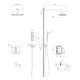 VOLLE SISTEMA P система душова прихованого монтажу (термостат для ванни,верх.душ 246*170мм ABS,руч.душ 53мм 1 режим,темно-сірі лійки,вилив,шланг160см),cromo, (1584.090901)