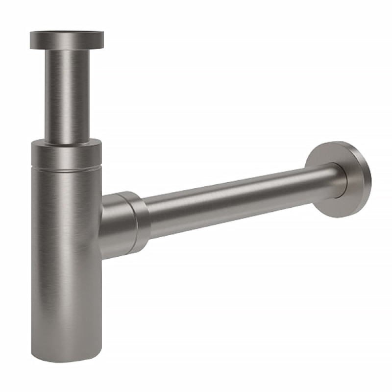 VOLLE Сифон для умывальника с цилиндрическим колпаком, латунь, 1 1/4, труба Ø32 мм, никелированный, (9000.094202)