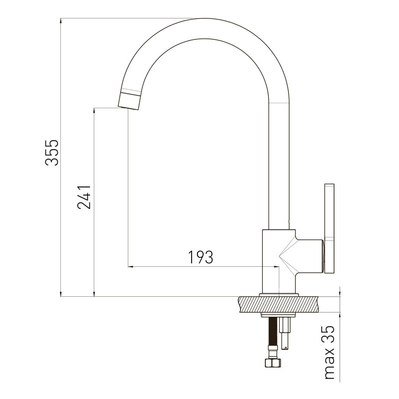 VOLLE MORA змішувач для кухні, 35 мм, cromo+oro, (1537.110122)