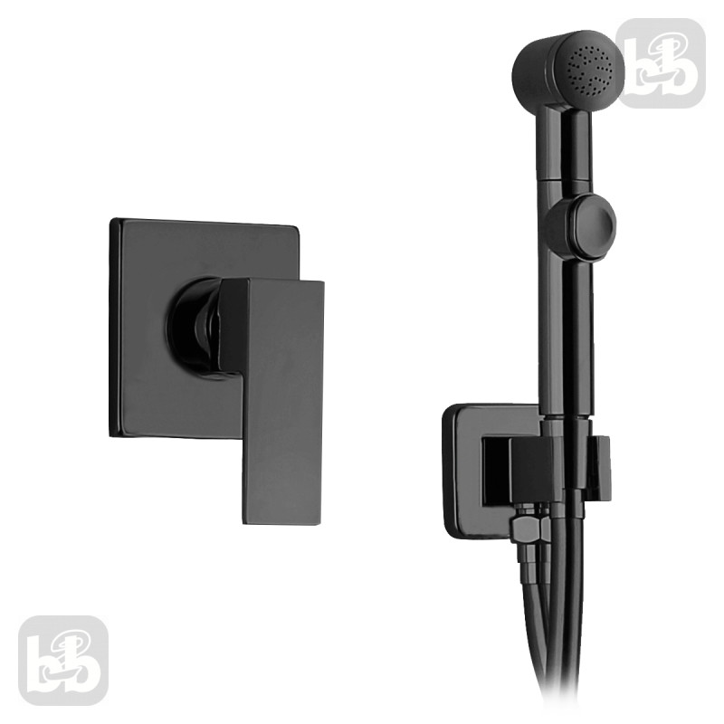 VOLLE DE LA NOCHE набор (смеситель скрытого монтажа с гигиеническим душем), (10-40-5200-black)