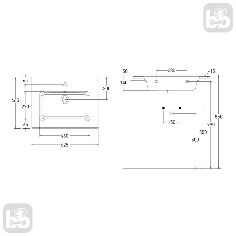VOLLE LIBRA комплект меблів 60см білий: тумба підвісна, 2 ящики + умивальник накладний арт 15-41-060, (15-41-61)