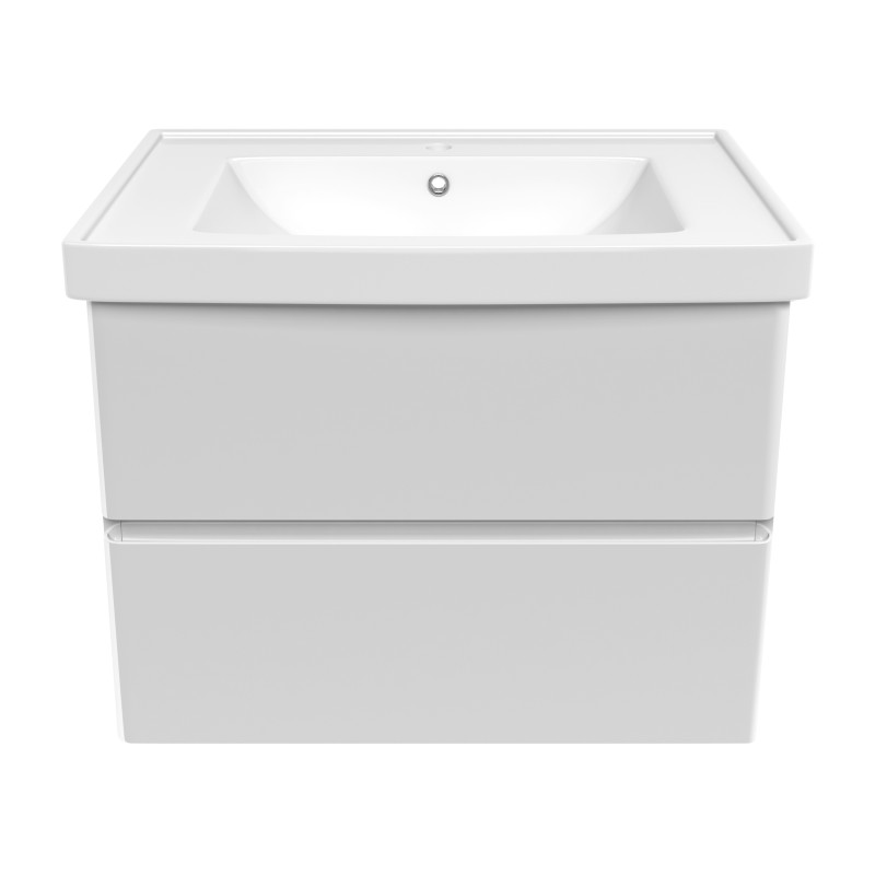 VOLLE OLIVA комплект меблів 80см білий: тумба підвісна, 2 ящики + умивальник накладний арт 13-01-065В, (15-45-81)