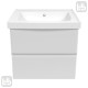 VOLLE OLIVA комплект меблів 65см білий: тумба підвісна, 2 ящики + умивальник накладний арт 13-01-065А, (15-45-61)