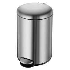 VOLLE Відро для сміття округле 8л, з педаллю, матова сталь, (14-08-53ST)