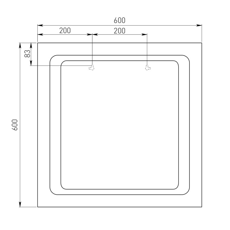 VOLLE Зеркало квадратное 60*60см с LED-подсветкой, (16-60-560)