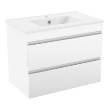 VOLLE FIESTA комплект меблів 80см білий: тумба підвісна, 2ящики + умивальник накладний арт 13-01-042D, (15-800-01)