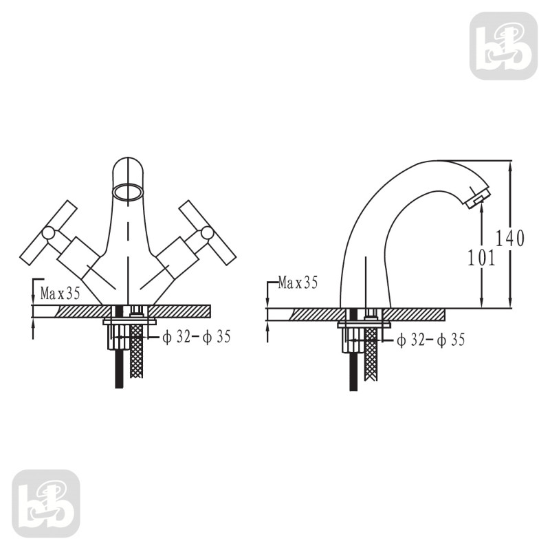 VOLLE Комплект: NEMO біде 56*36*39см підлогове + RALSKO NEW змішувач для біде, хром, 1,2, (13-17-046+40240NEW)