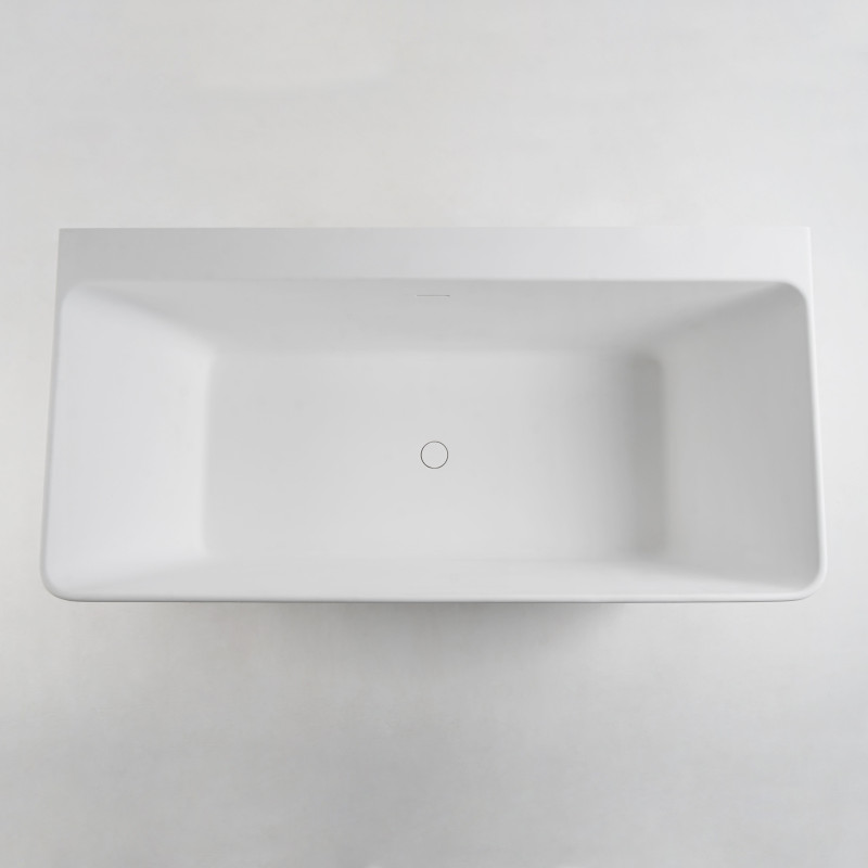 VOLLE Ванна пристінна окремостояча кам'яна Solid surface 1650 * 800 * 590мм, (12-40-051)