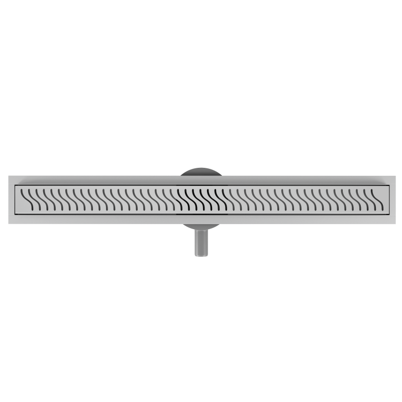 VOLLE MASTER LINEA Brisa лінійний трап 600мм, комбінований затвор, поворотний сифон, патрубок Ø40/50, з перфорованою решіткою, cepillado cromo, (9046.211014)