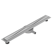 VOLLE MASTER LINEA Onda лінійний трап 700мм, комбінований затвор, поворотний сифон, патрубок Ø40/50, з перфорованою решіткою, cepillado cromo, (9046.210514)