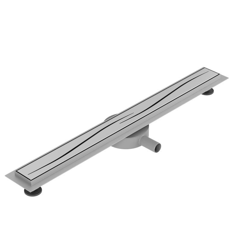 VOLLE MASTER LINEA Onda лінійний трап 700мм, комбінований затвор, поворотний сифон, патрубок Ø40/50, з перфорованою решіткою, cepillado cromo, (9046.210514)