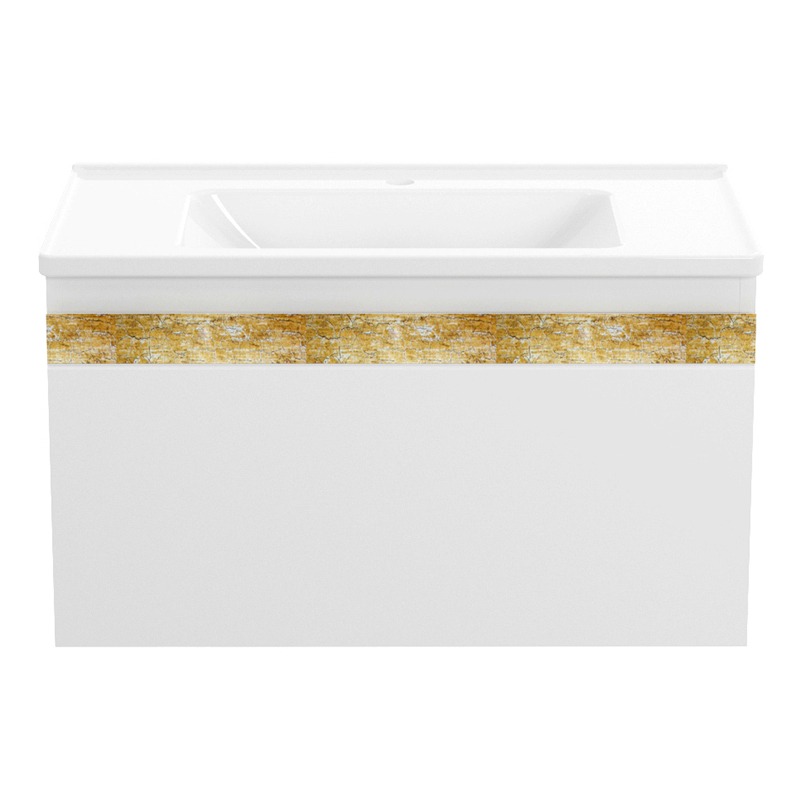 VOLLE CLASSIC NEO набор мебели 80см, белый: подвесной шкаф, 1 ящик + мебельный раковина, (1943.328007)