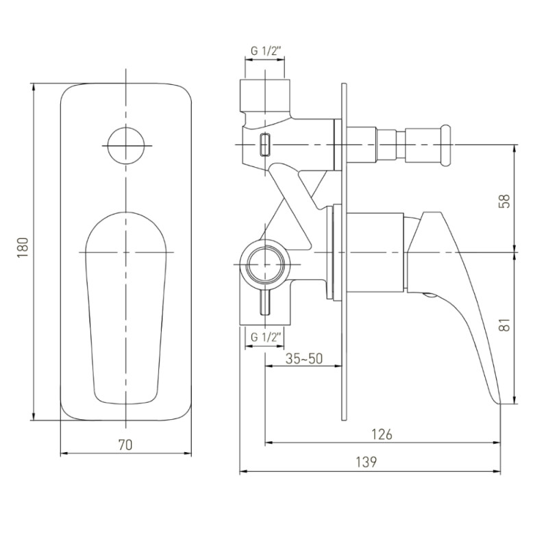VOLLE ORLANDO змішувач для ванни прихованого монтажу, cromo, (1525.030201)