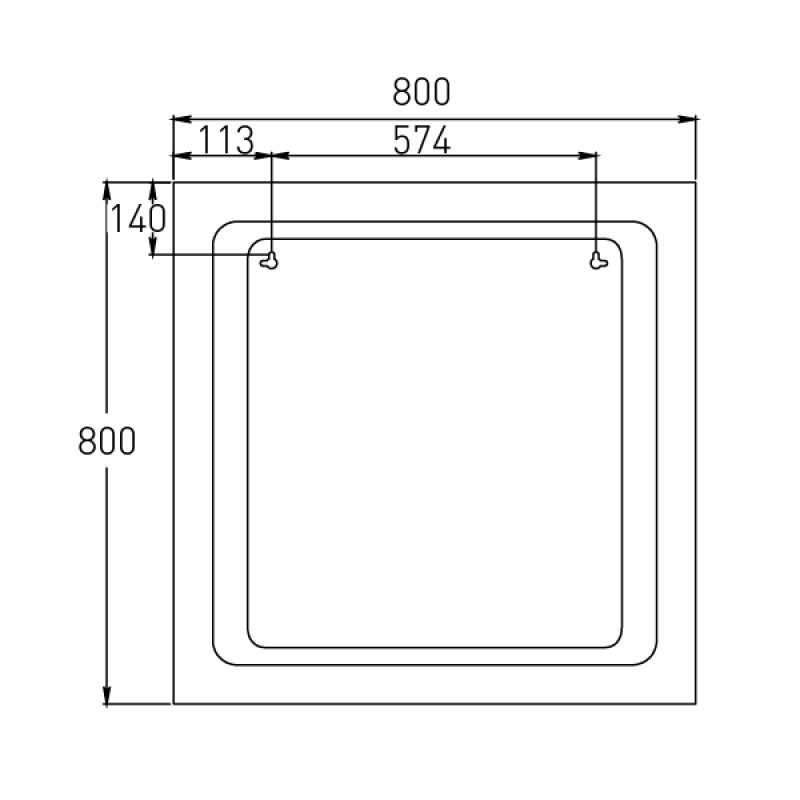 VOLLE Зеркало квадратное 80*80см с LED-подсветкой, (16-80-580)