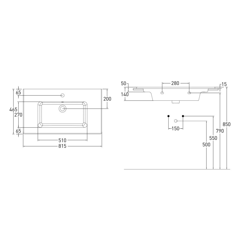 VOLLE LIBRA комплект меблів 80см білий: тумба підвісна, 2 ящики + умивальник накладний арт 15-41-80, (15-41-81)