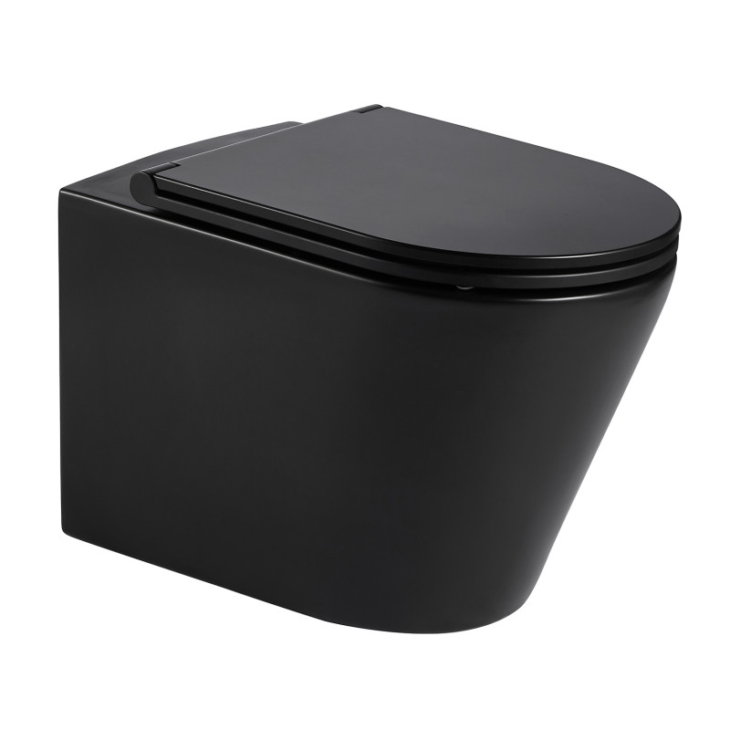 VOLLE NEMO BLACK Rimless унітаз 51,5*35,5*36,5см підвісний, матовий, сидіння тверде Slim slow-closing, (13-17-316 Black)
