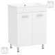 VOLLE MARO комплект меблів 60см білий: тумба підлогова, 2 дверцят + умивальник накладний арт 13-01-395, (15-52-61)