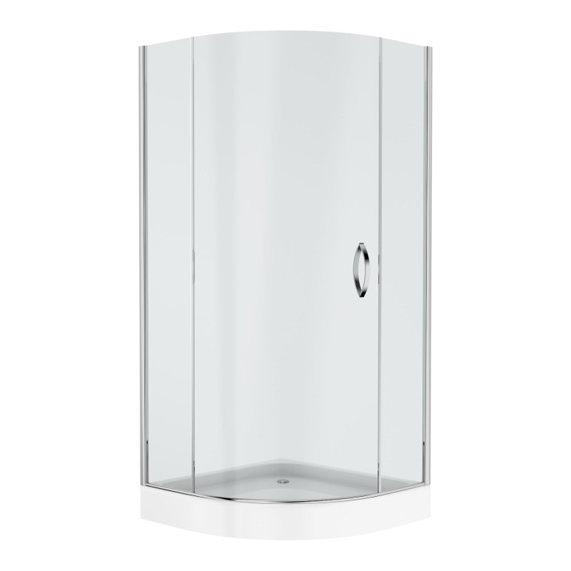 VOLLE DIOS новый душевая кабина 90*90*205см, на мелком поддоне, хром, стекло прозрачное, (10-12-015)