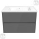 VOLLE TEO комплект меблів 80см сірий: тумба підвісна, 2 ящики + умивальник накладний, (15-88-81G)