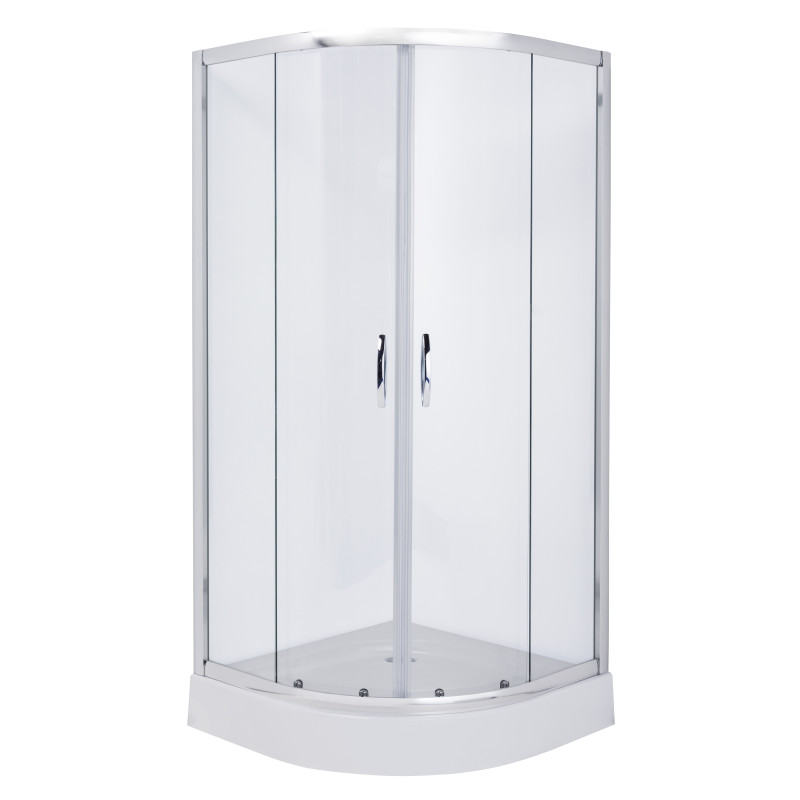 VOLLE DIOS душ кабина 90*90*200см, на мелком поддоне, профиль хром, стекло прозрачное, (10-13-015)