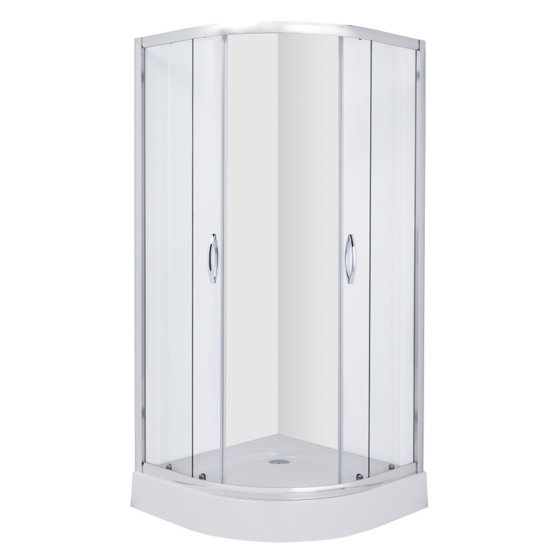 VOLLE DIOS душ кабина 90*90*200см, на мелком поддоне, профиль хром, стекло прозрачное, (10-13-015)