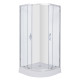 VOLLE DIOS душ кабина 90*90*200см, на мелком поддоне, профиль хром, стекло прозрачное, (10-13-015)