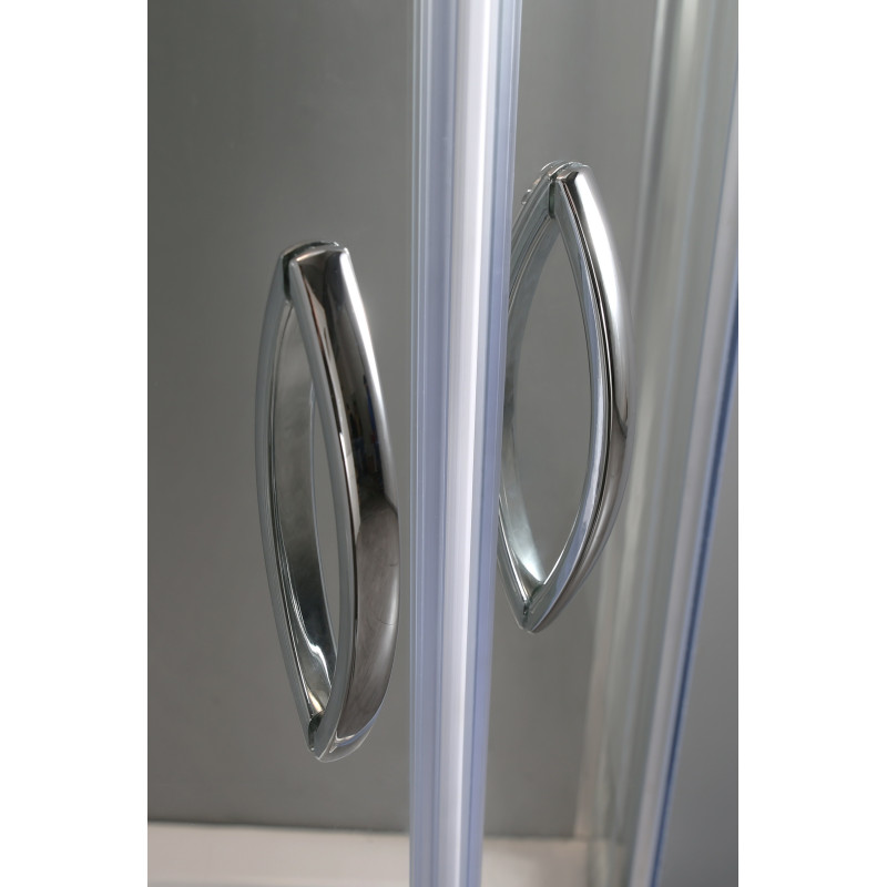 VOLLE DIOS душ кабина 90*90*200см, на мелком поддоне, профиль хром, стекло прозрачное, (10-13-015)