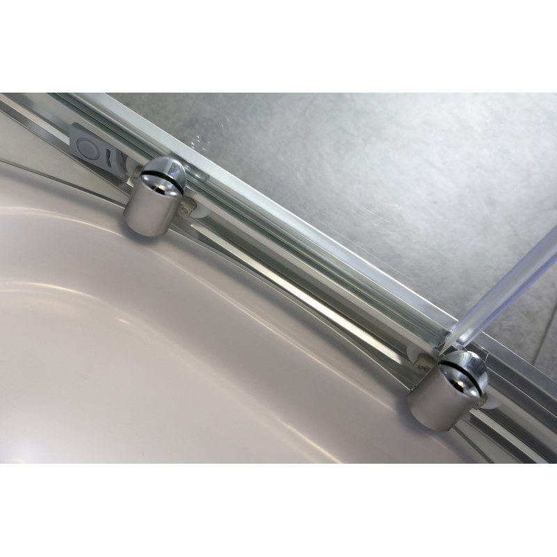 VOLLE DIOS душ кабина 90*90*200см, на мелком поддоне, профиль хром, стекло прозрачное, (10-13-015)