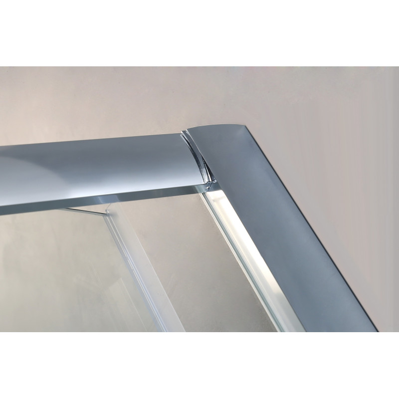 VOLLE DIOS душ кабина 90*90*200см, на мелком поддоне, профиль хром, стекло прозрачное, (10-13-015)